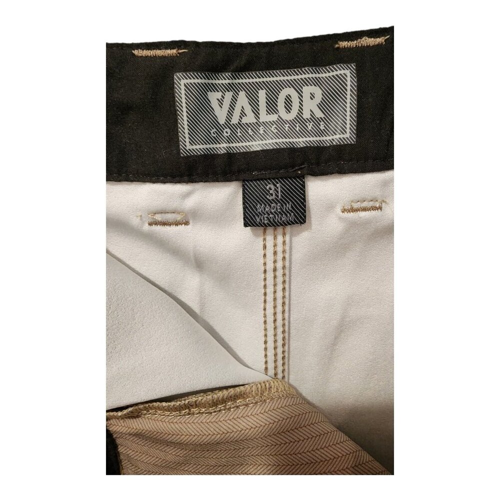 Valor Collective Shorts Men 31 Beige Herringbone 100% Polyester Skate Beach Surf - Picture 4 of 16